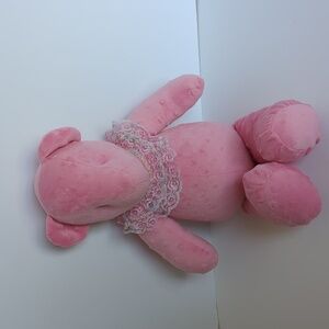 Vintage Teddy Bear Plush Large Pink Handmade Hand Crafted